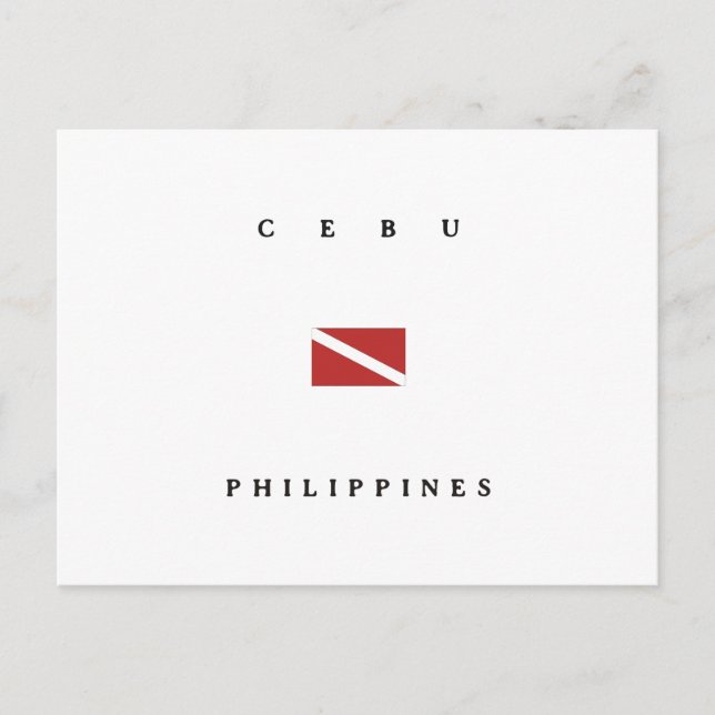 Cebu Philippines Scuba Dive Flag Postcard (Front)