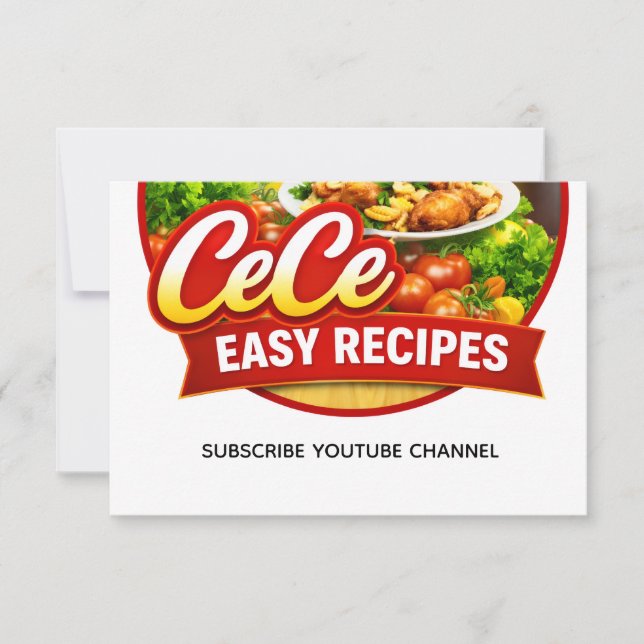 Cece Easy Recipes Thank You Card (Front)