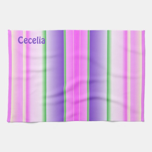 CECELIA  CANDY STRIPES  Fractal  ORIGINAL  Kitchen Towel