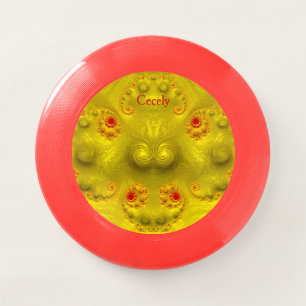 CECELY ~ 3D GOLD FACE ~ Fractal Design ~    Wham-O Frisbee
