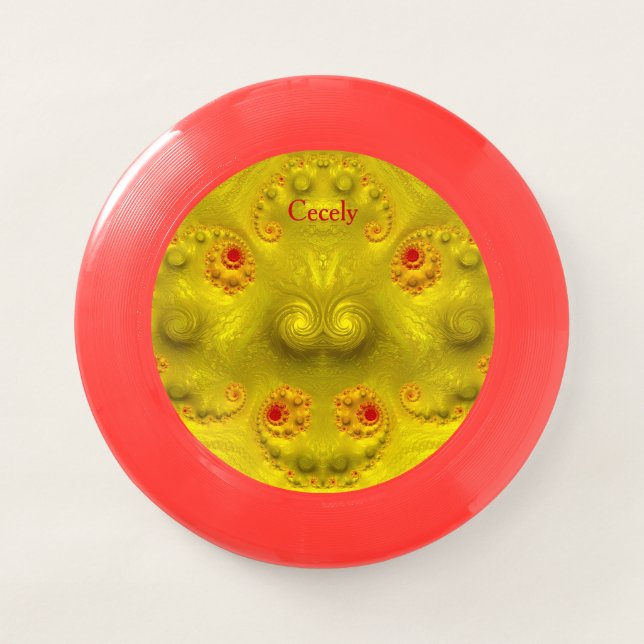 CECELY ~ 3D GOLD FACE ~ Fractal Design ~    Wham-O Frisbee (Front)