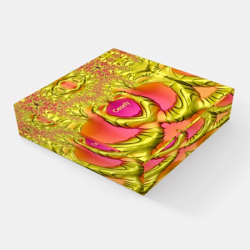 CECELY  YELLOW Pink  Paperweight
