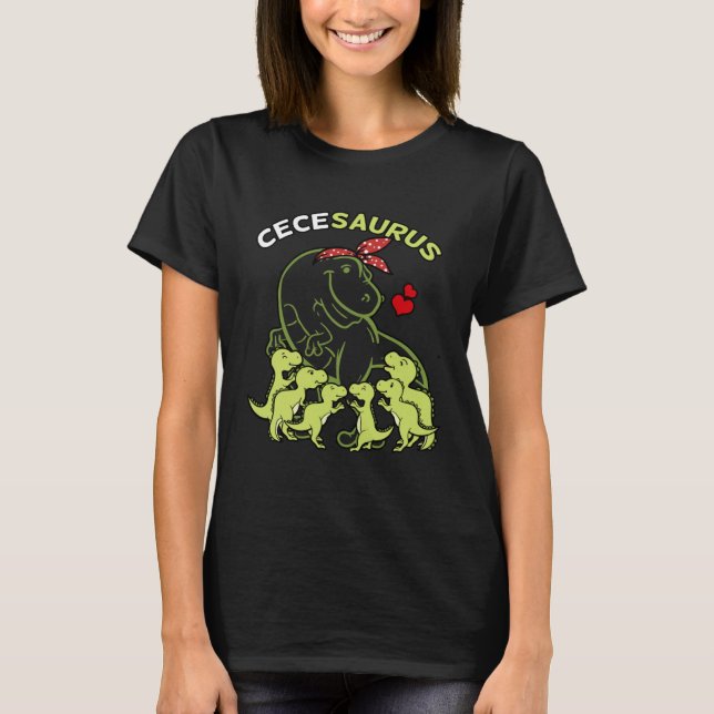 Cecesaurus Cece 6 Kids Dinosaur Mother s Day T-Shirt (Front)