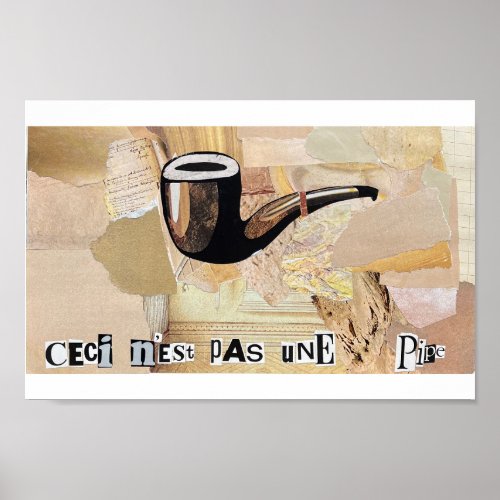 Ceci nest pas une pipe inspired collage print