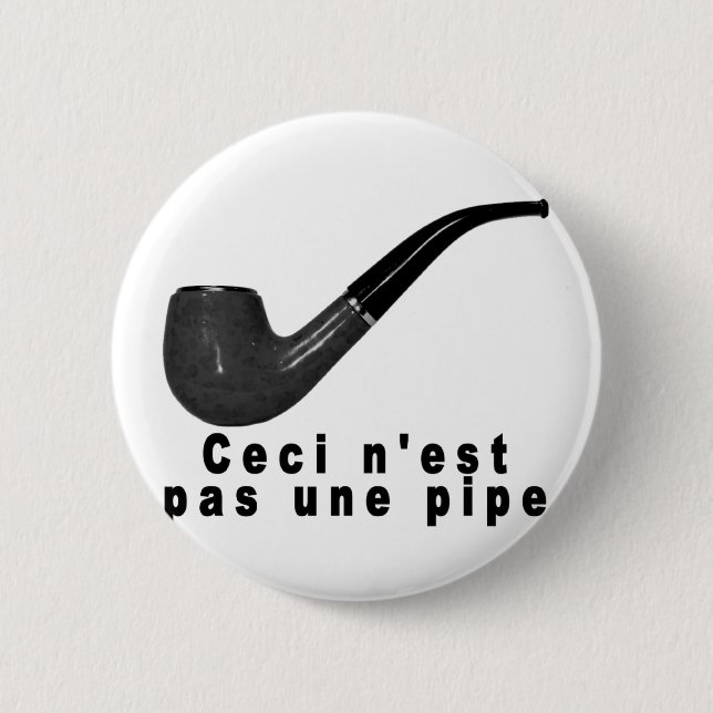 Ceci n'est pas une pipe scribble shirt.png pinback button (Front)