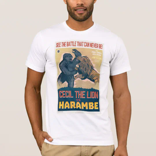 Cecil The Lion Vs Harambe The Gorilla Movie T Shirt Zazzle Com