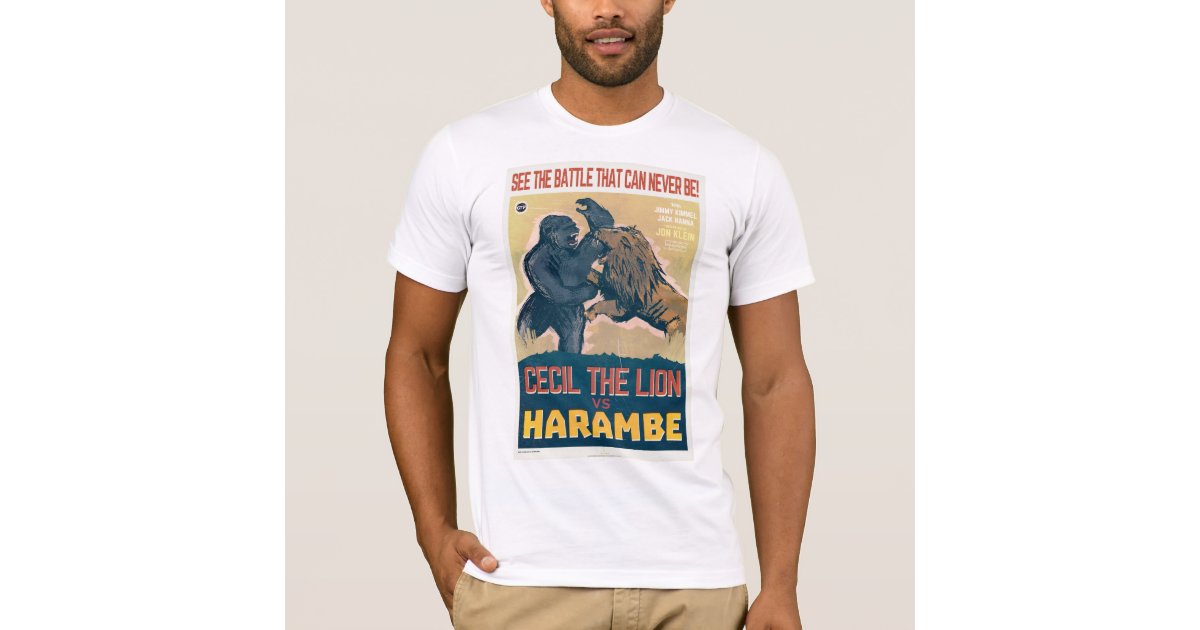 Lion Harambe The T-Shirt Cecil Movie Zazzle | The VS Gorilla