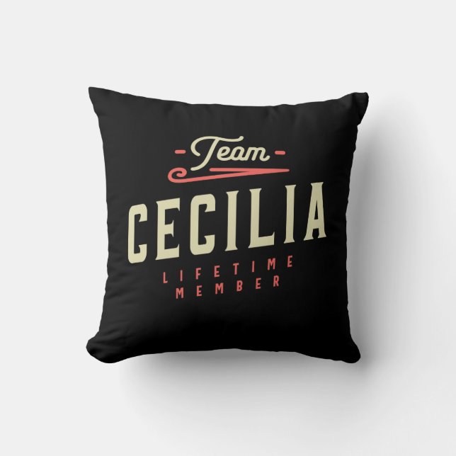 Cecilia Name Personalized Birthday Name Cecilia Throw Pillow (Front)