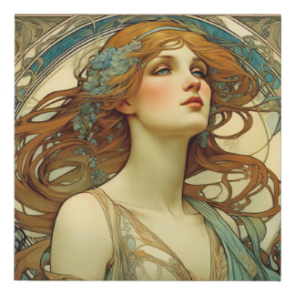 Cecily Art Nouveau Beauty Faux Canvas Print