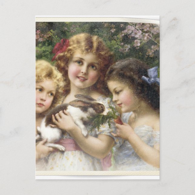 Cecily Vintage Spring Easter Shirt Holiday Postcard (Front)