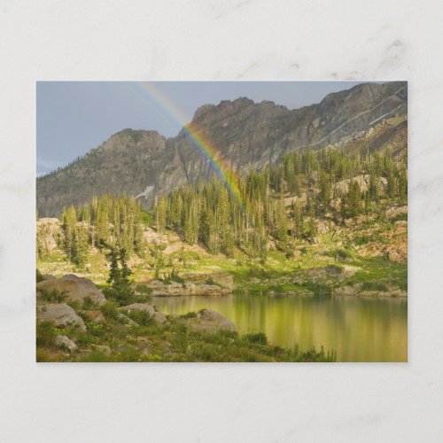 Cecret Lake with rainbow over Devils Castle Postcard