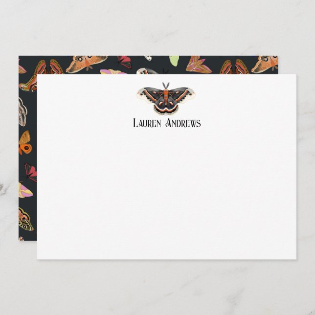 Cecropia Moth Personalized Stationery Note Card (Front/Back)