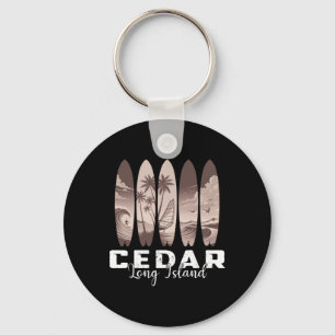 Cedar Beach Long Island Surfboard Men Women Surfin Keychain
