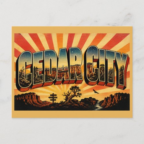 Cedar City Utah Red Rock Amphitheater Art Postcard