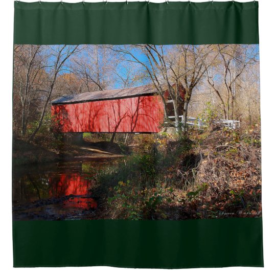 Cedar Creek Covered Bridge Missouri Shower Curtain Zazzle Com Cedar Creek Covered Bridge Missouri Shower Curtain