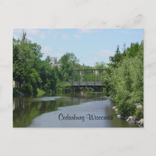Cedar Creek Interurban Bridge Postcard (Front)