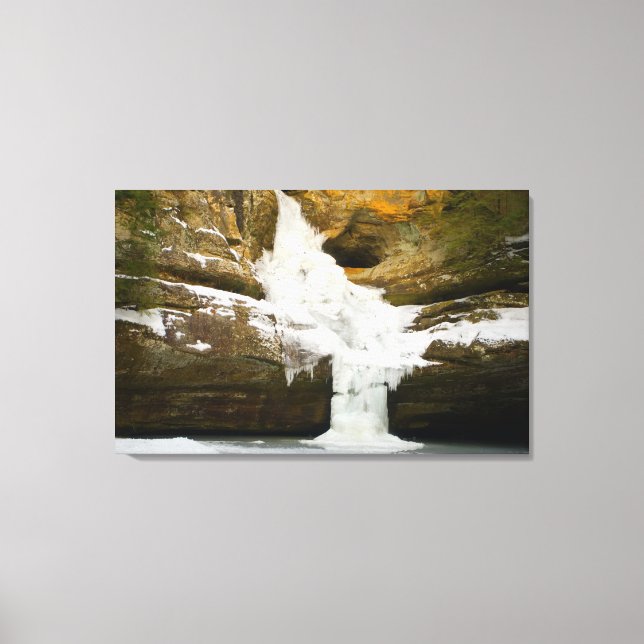 Cedar Falls in winter, Hocking Hills, Ohio Canvas Print (Front)