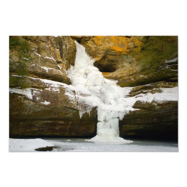 Cedar Falls in winter, Hocking Hills, Ohio Photo Print (Front)