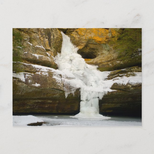 Cedar Falls in winter, Hocking Hills, Ohio Postcard (Front)