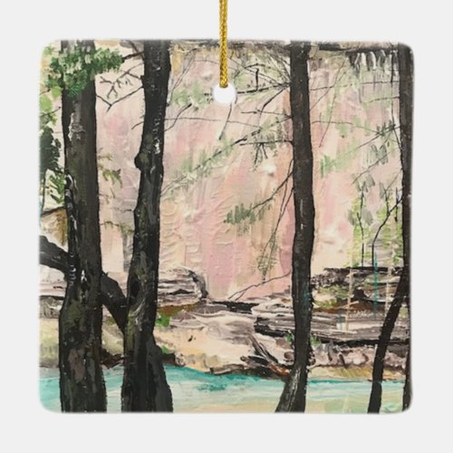 Cedar Falls Trail Hocking Hills  Ceramic Ornament