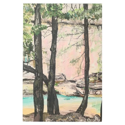 Cedar Falls Trail Hocking Hills painting  Metal Print