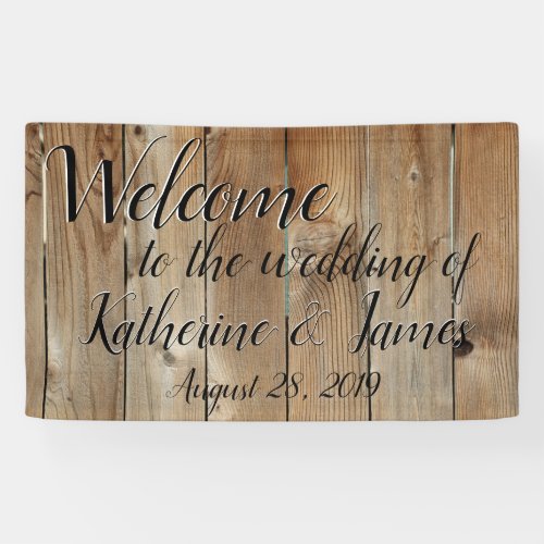 Cedar Fence Custom Wedding Welcome Banner