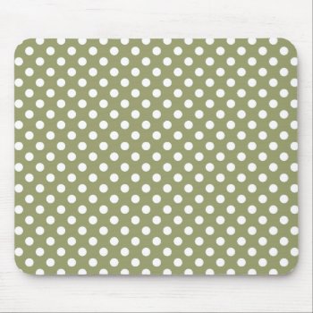 Cedar Green Polka Dot Mousepad by ipad_n_iphone_cases at Zazzle