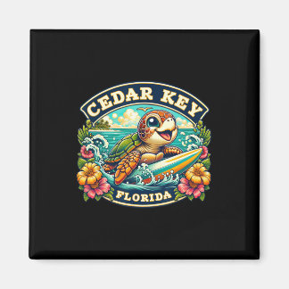 Cedar Key Florida Cute Sea Turtle Surfing Magnet