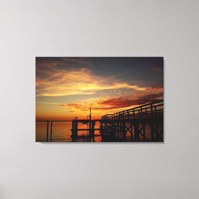 Cedar Key Florida Sunset 9 Canvas Print (Front)