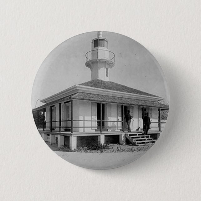 Cedar Key Lighthouse Pinback Button (Front)
