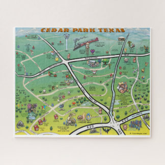 Cedar Park Map Poster Jigsaw Puzzle