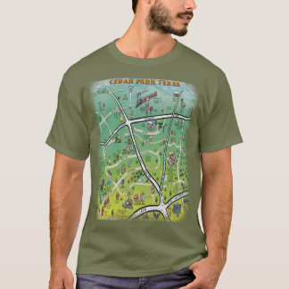 Cedar Park Map Poster T-Shirt