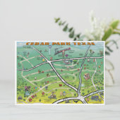 Cedar Park Texas Cartoon Map (Standing Front)
