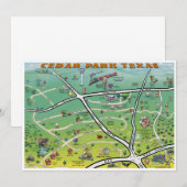 Cedar Park Texas Cartoon Map (Front/Back)
