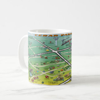 Cedar Park Texas Cartoon Map Coffee Mug