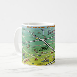 Cedar Park Texas Cartoon Map Coffee Mug