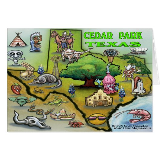 Cedar Park TEXAS Map Cards (Front Horizontal)