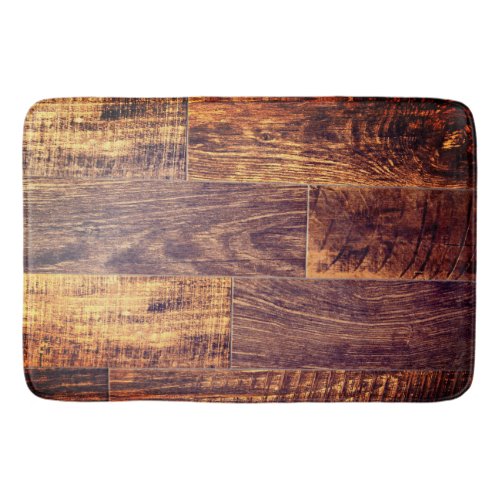 Cedar Planks  rustic wood grain pattern  Bath Mat