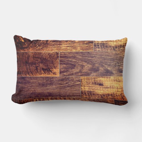 Cedar Planks  rustic wood grain pattern  Lumbar Pillow
