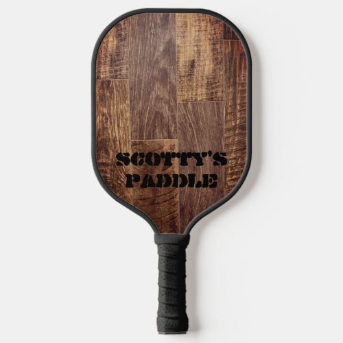 Cedar Planks rustic wood grain pattern  Pickleball Paddle