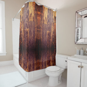 Cedar Planks   rustic wood grain pattern  Shower Curtain