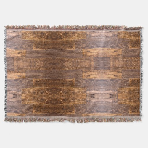 Cedar Planks  rustic wood grain pattern  Throw Blanket