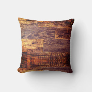 Cedar Planks rustic wood grain pattern Throw Pillow