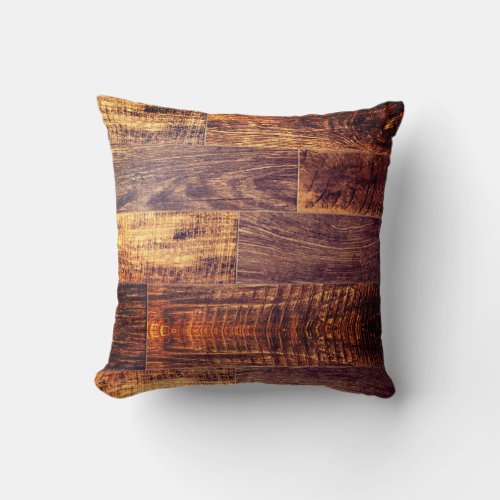 Cedar Planks  rustic wood grain pattern  Throw Pillow