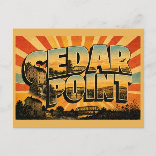 Cedar Point Kansas Limestone Mill Prairie River Postcard