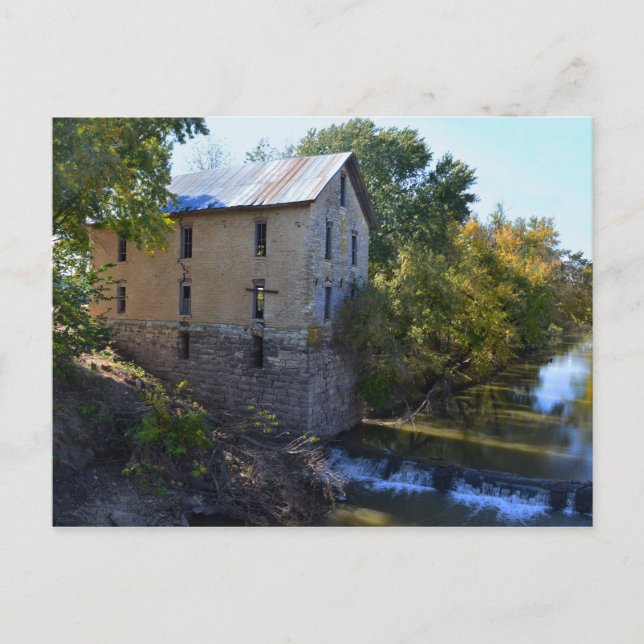 Cedar Point Mill, Kansas Postcard (Front)