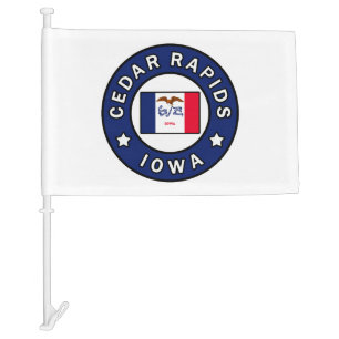 Cedar Rapids Iowa Car Flag