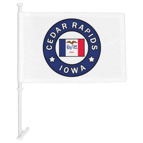 Cedar Rapids Iowa Car Flag