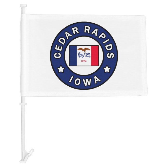 Cedar Rapids Iowa Car Flag (Front)