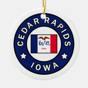 Cedar Rapids Iowa Ceramic Ornament